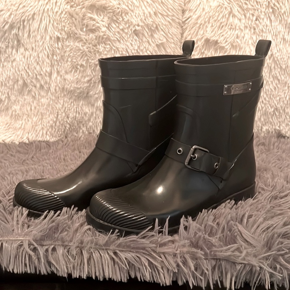 Black Coach rain boots